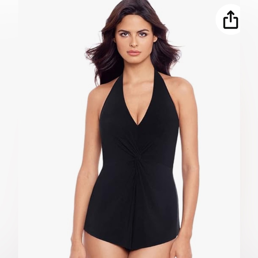 NWOT Magicsuit Women's Solid Theresa Romper Halter Tie One Piece Black Size 10